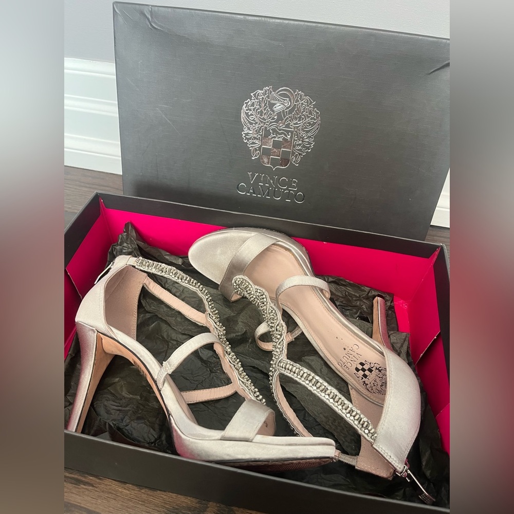 Vince Camuto Metallic Heeled Sandals - Picture 6 of 6